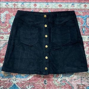 Corduroy black skirt